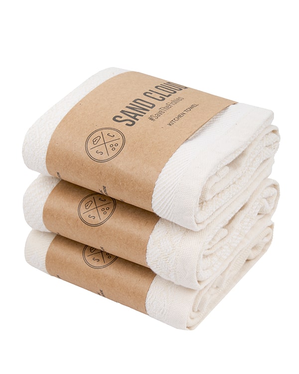 Alternative view of Cyperus Kitchen Towel Bundle Natural - Assorted 3 Pack