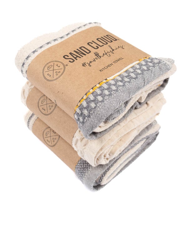 Alternative view of Saffron Stripe Kitchen Towel Bundle - Assorted 3 Pack