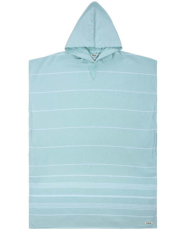 Alternative view of Classic Stripe Hooded Poncho - Seaglass