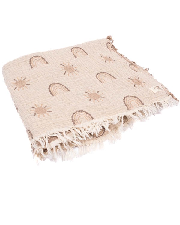 Rainbow Gauze Receiving Blanket Single with Pouch - Image 7