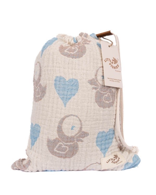 Ducky Gauze Receiving Blanket Single with Pouch - Image 5