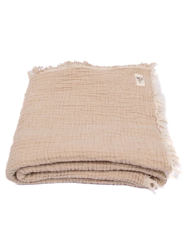 Little Fishies Gauze Receiving Blanket - Beige - Image 8