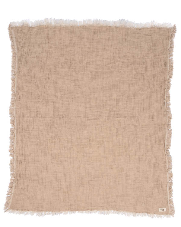 Little Fishies Gauze Receiving Blanket - Beige - Image 3