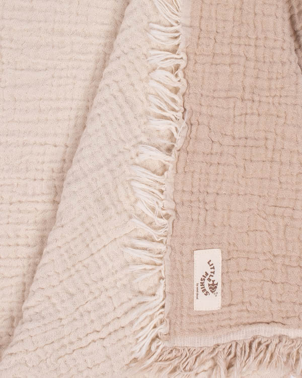 Little Fishies Gauze Receiving Blanket - Beige - Image 5