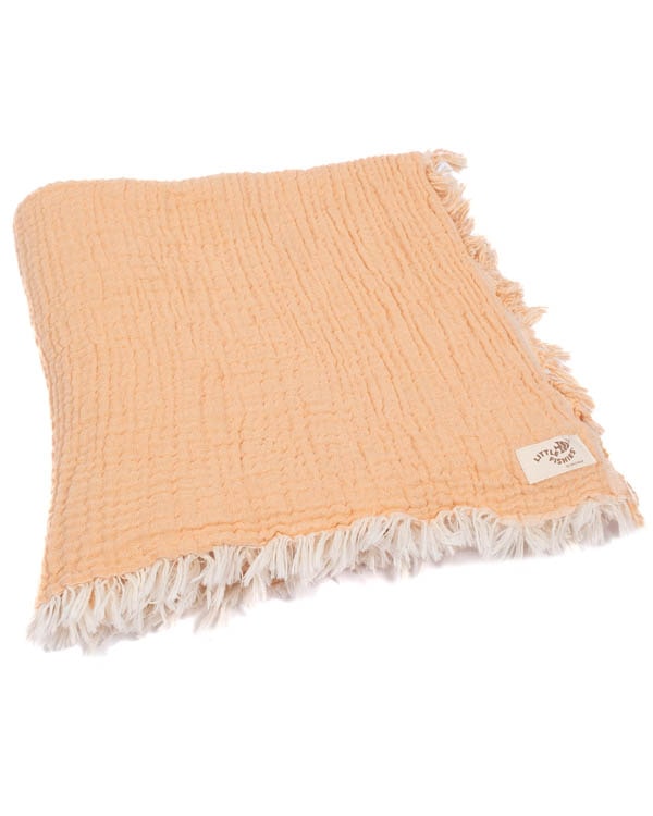 Little Fishies Gauze Receiving Blanket - Peach Fuzz - Image 8