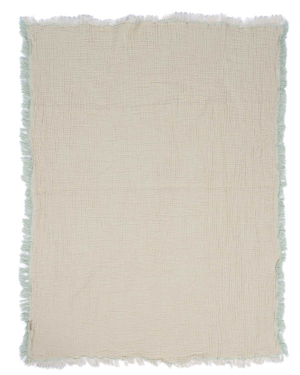 Little Fishies Gauze Receiving Blanket - Sage - Image 5