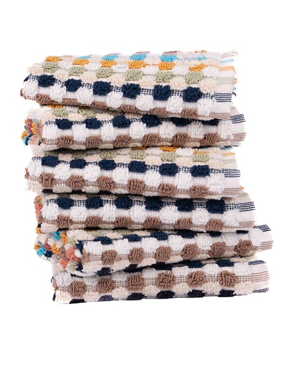 Stripe Polka Dot Washcloth Bath Bundle - 6 Pack - Image 3
