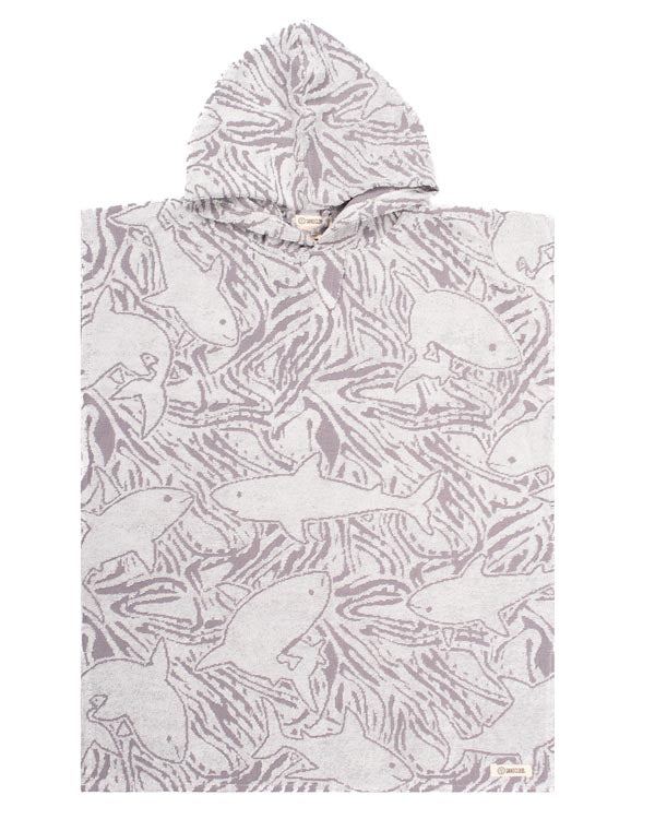 Alternative view of Sharks Hooded Poncho Youth