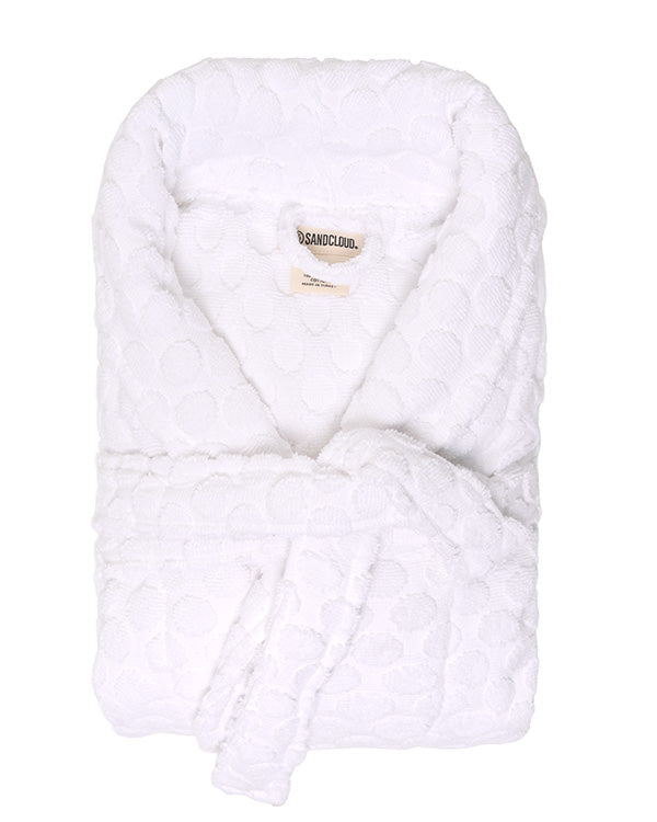 Alternative view of Polka Dot Robe - White
