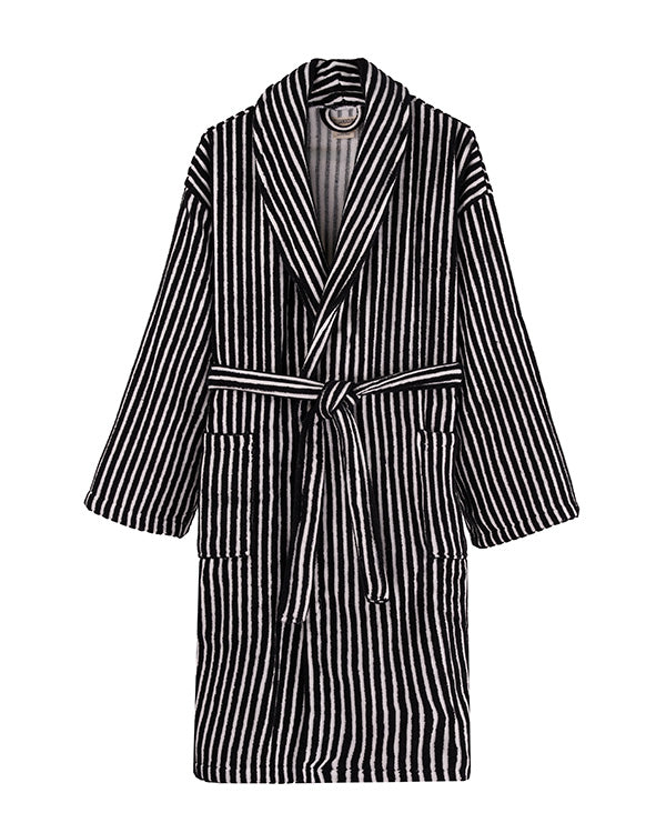 Stripe Dot Robe - Black