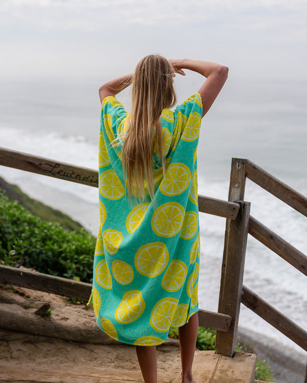Lemons Hooded Poncho - Image 4