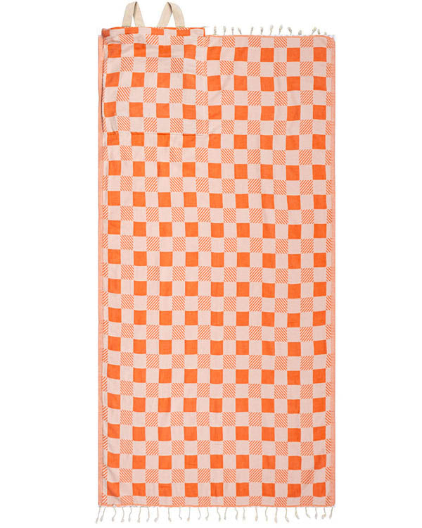 Checker Towel Bag - Coral - Image 9