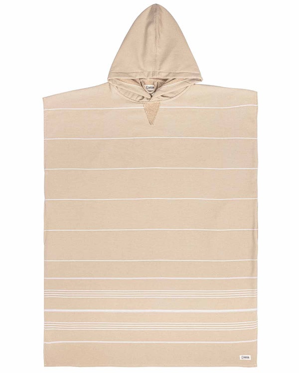 Alternative view of Classic Stripe Hooded Poncho Sand