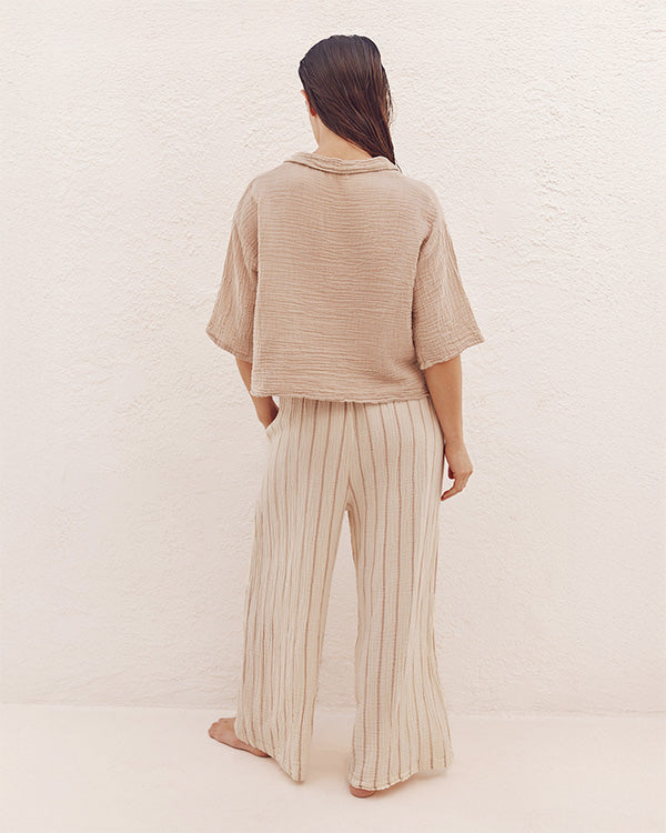 Sagar Gauze Crop Shirt - Pant Set - Image 3