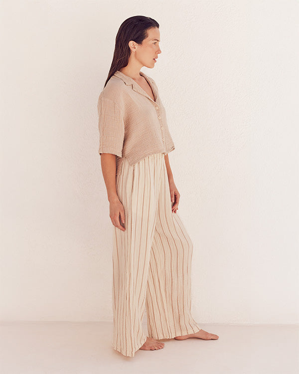 Sagar Gauze Crop Shirt - Pant Set - Image 6
