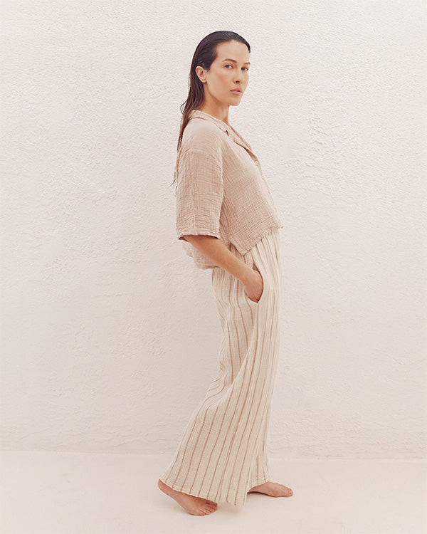 Sagar Gauze Crop Shirt - Pant Set - Image 8