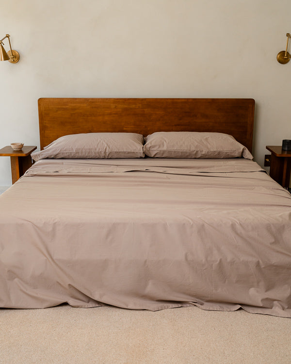 Signature Percale Solid Flat Top Sheet Beige - Image 6