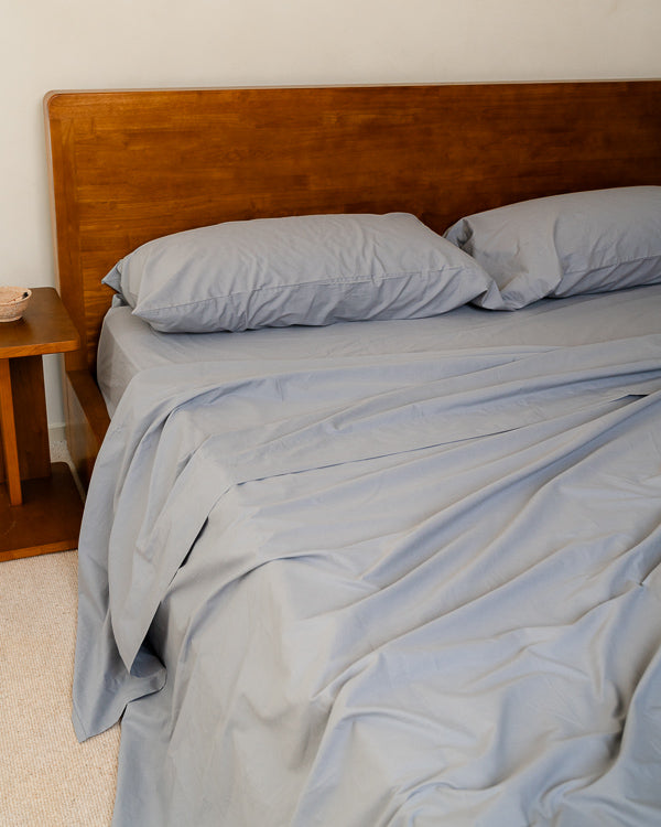 Signature Percale Solid Flat Top Sheet Grey - Image 6