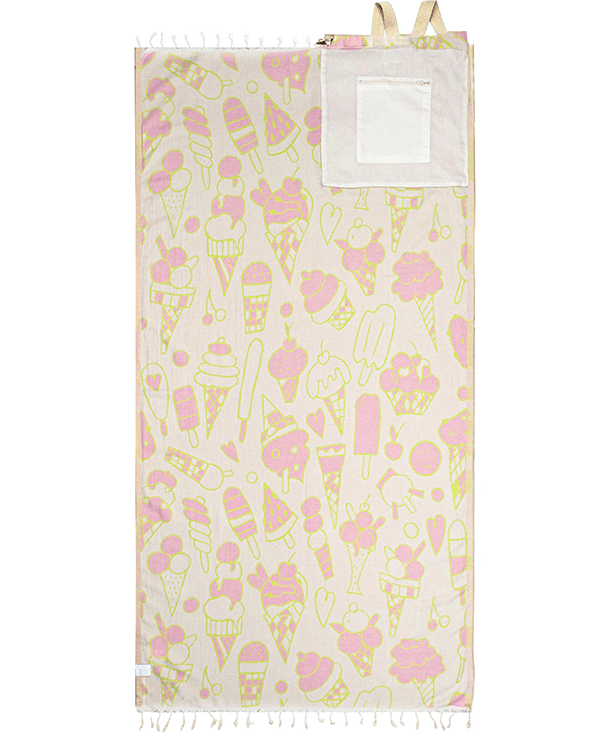 Ice Cream Towel Bag - Natural
