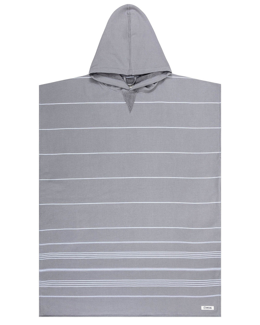 Classic Stripe Hooded Poncho - Grey - Image 7