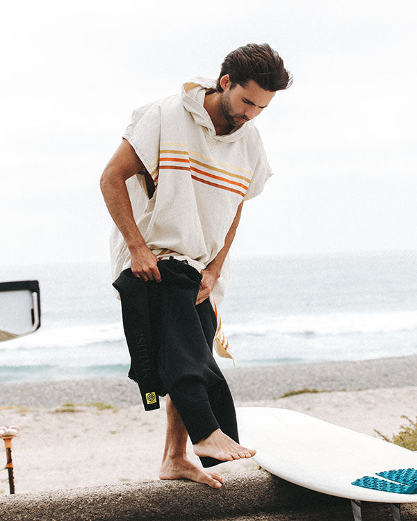 Alternative view of Border Classic Stripe Poncho Natural